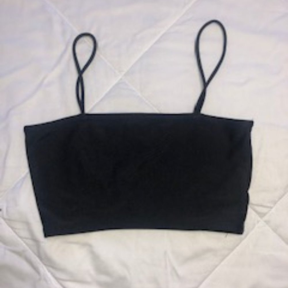 Black slick tank top